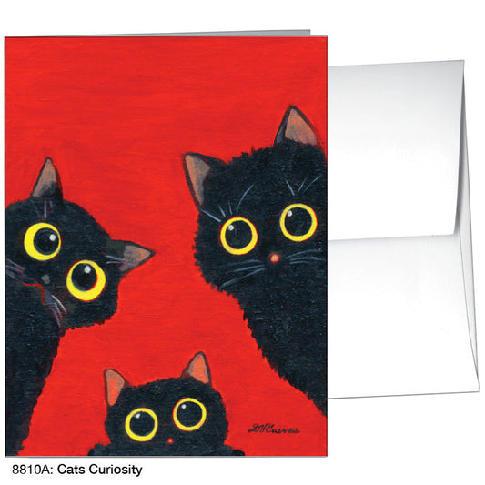 Cats Curiosity, Greeting Card (#8810A), A2 Card Front, www.printedcanvas.com