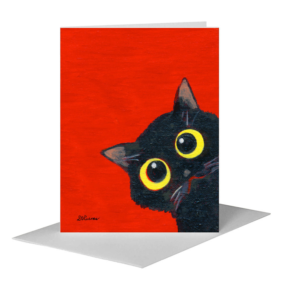 Cats Curiosity, Greeting Card (#8810B) A2 Card Front, www.printedcanvas.com