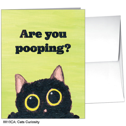 Cats Curiosity, Greeting Card (#8810CA), A2 Card Front, www.printedcanvas.com