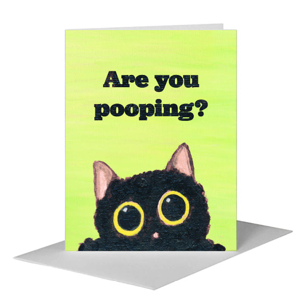 Cats Curiosity, Greeting Card (#8810CA) A2 Card Front, www.printedcanvas.com