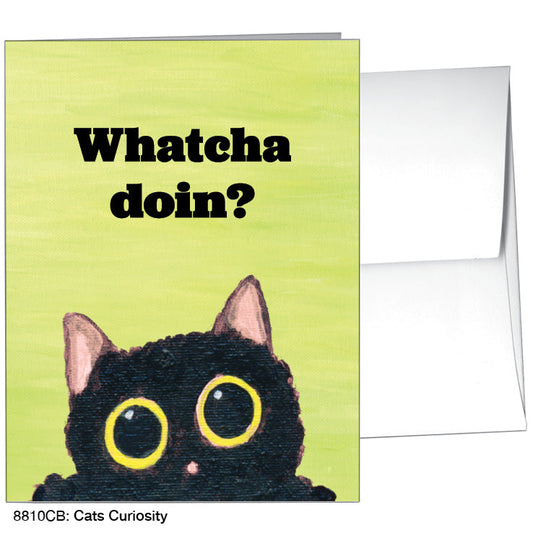 Cats Curiosity, Greeting Card (#8810CB), A2 Card Front, www.printedcanvas.com