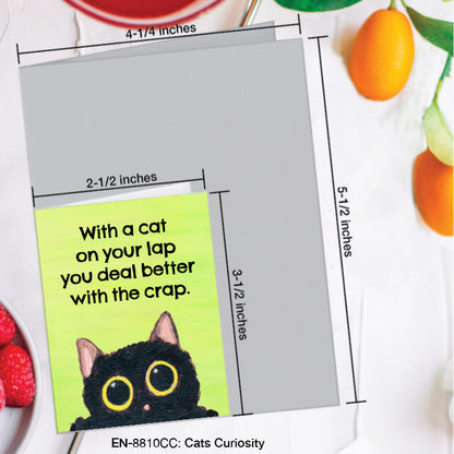 Cats Curiosity, Greeting Card (8810CC), Enclosure, www.printedcanvas.com