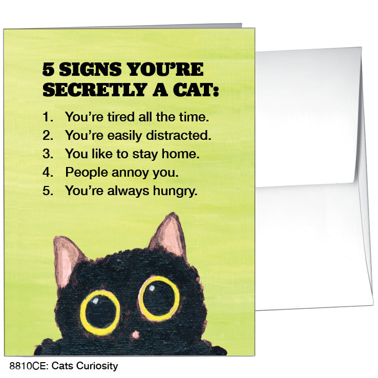 Cats Curiosity, Greeting Card (#8810CE), A2 Card Front, www.printedcanvas.com