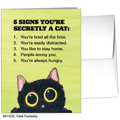 Cats Curiosity, Greeting Card (#8810CE), A2 Card Front, www.printedcanvas.com