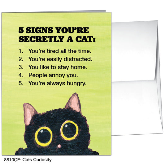 Cats Curiosity, Greeting Card (#8810CE), A2 Card Front, www.printedcanvas.com