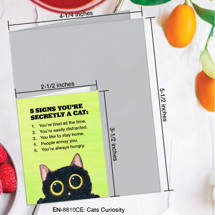 Cats Curiosity, Greeting Card (#8810CE), Enclosure, www.printedcanvas.com