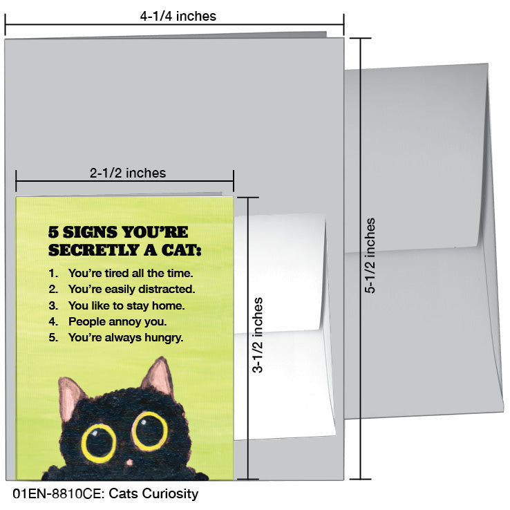 Cats Curiosity, Greeting Card (#8810CE), Enclosure Card, www.printedcanvas.com