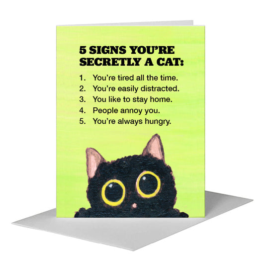 Cats Curiosity, Greeting Card (#8810CE) A2 Card Front, www.printedcanvas.com