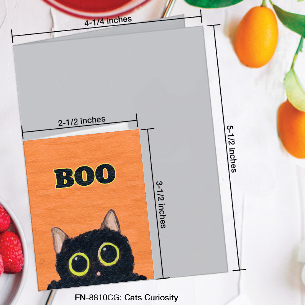Cats Curiosity, Greeting Card (#8810CG), Enclosure, www.printedcanvas.com