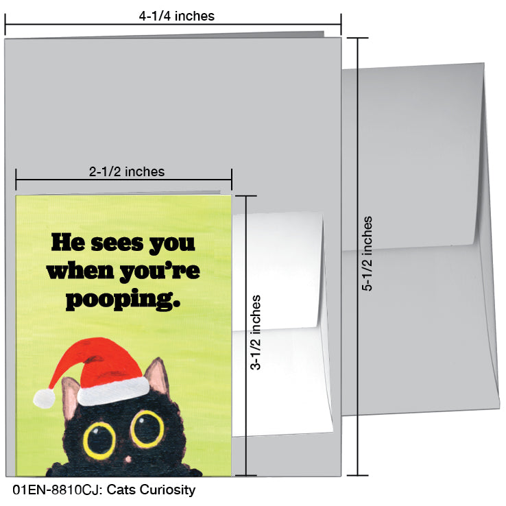 Cats Curiosity, Greeting Card (#8810CJ), Enclosure Card, www.printedcanvas.com