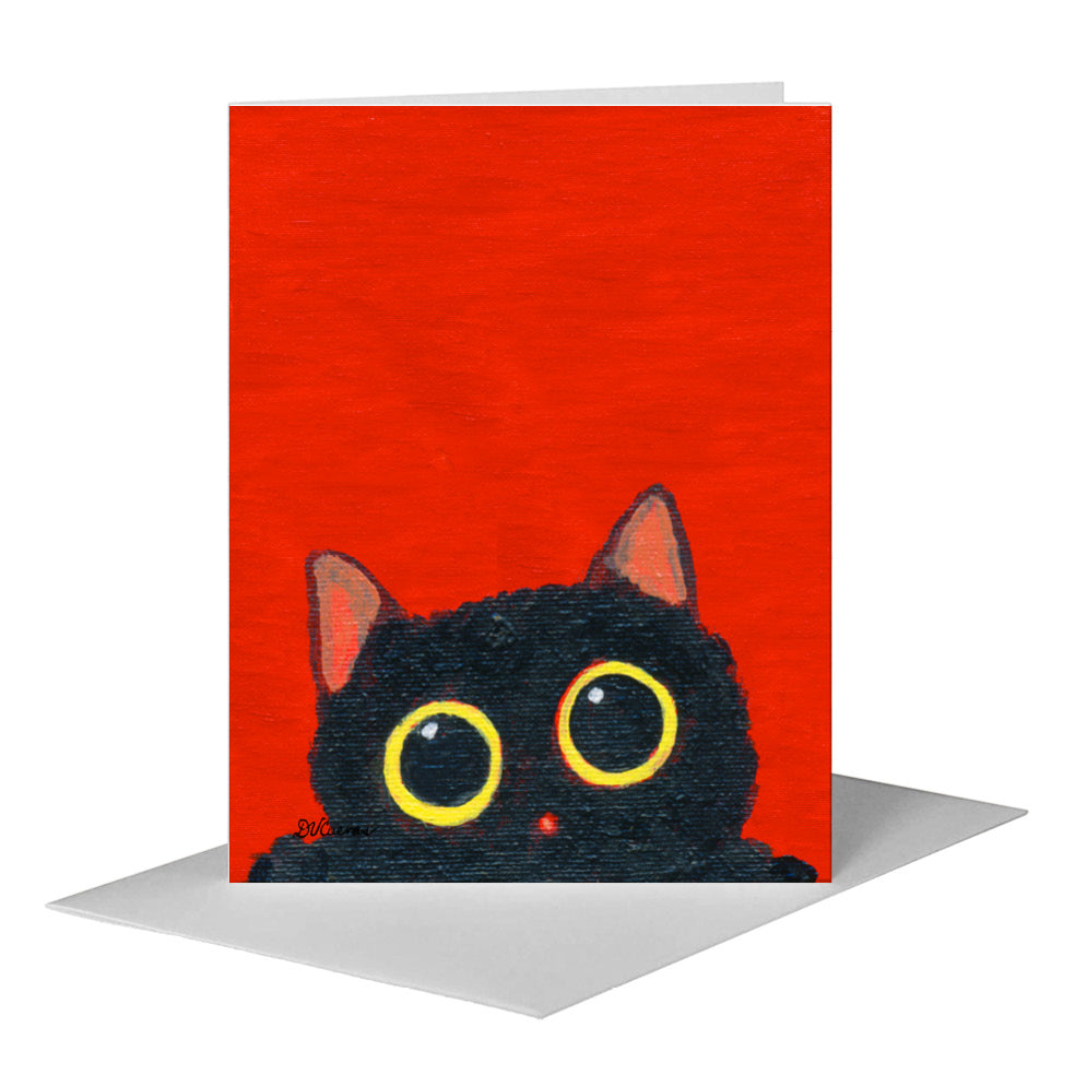 Cats Curiosity, Greeting Card (#8810C) A2 Card Front, www.printedcanvas.com