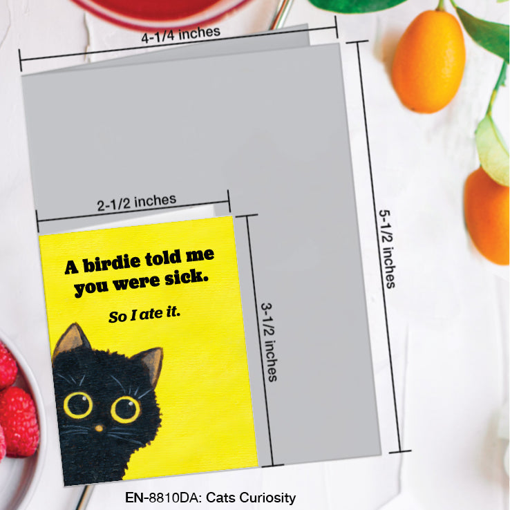 Cats Curiosity, Greeting Card (8810DA), Enclosure, www.printedcanvas.com