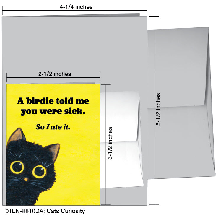Cats Curiosity, Greeting Card (8810DA), Enclosure, www.printedcanvas.com
