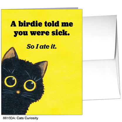 Cats Curiosity, Greeting Card (#8810DA), A2 Card Front, www.printedcanvas.com