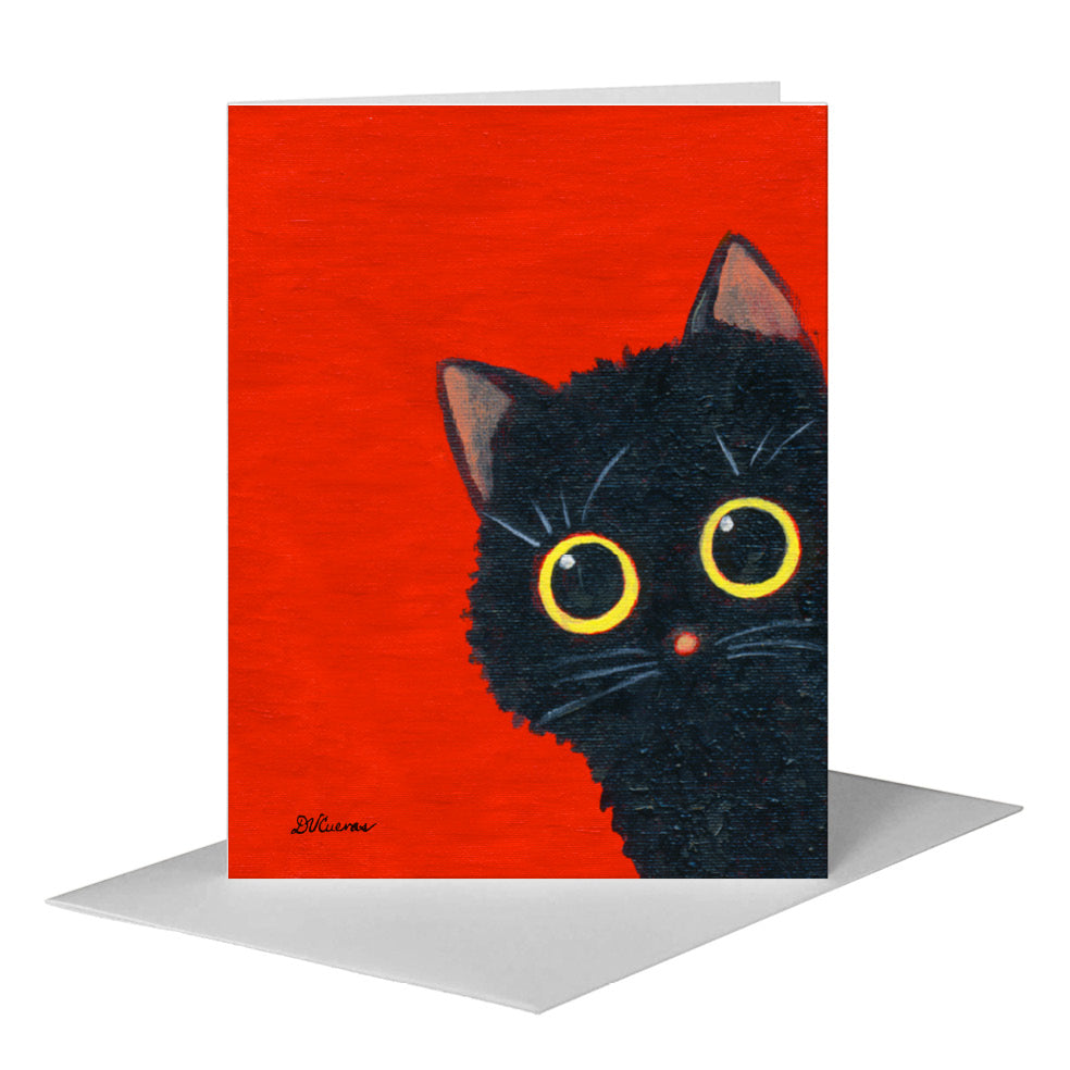 Cats Curiosity, Greeting Card (#8810D) A2 Card Front, www.printedcanvas.com