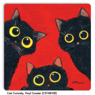 Cats Curiosity, Vinyl Coaster (CST-8810E)