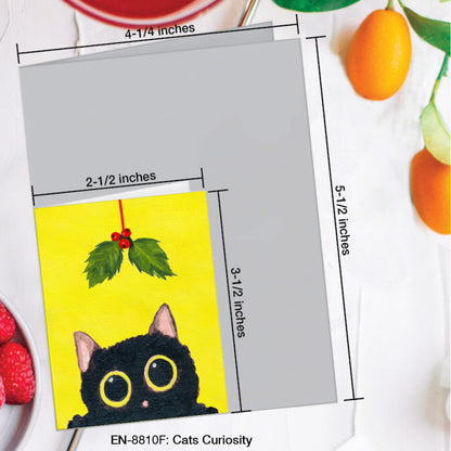 Cats Curiosity, Greeting Card (#8810CH), Enclosure Card, www.printedcanvas.com