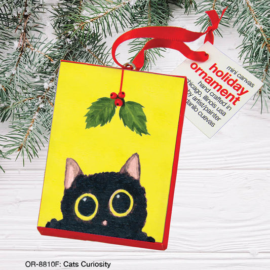 Cats Curiosity, Ornament (OR-8810F), Front, www.printedcanvas.com