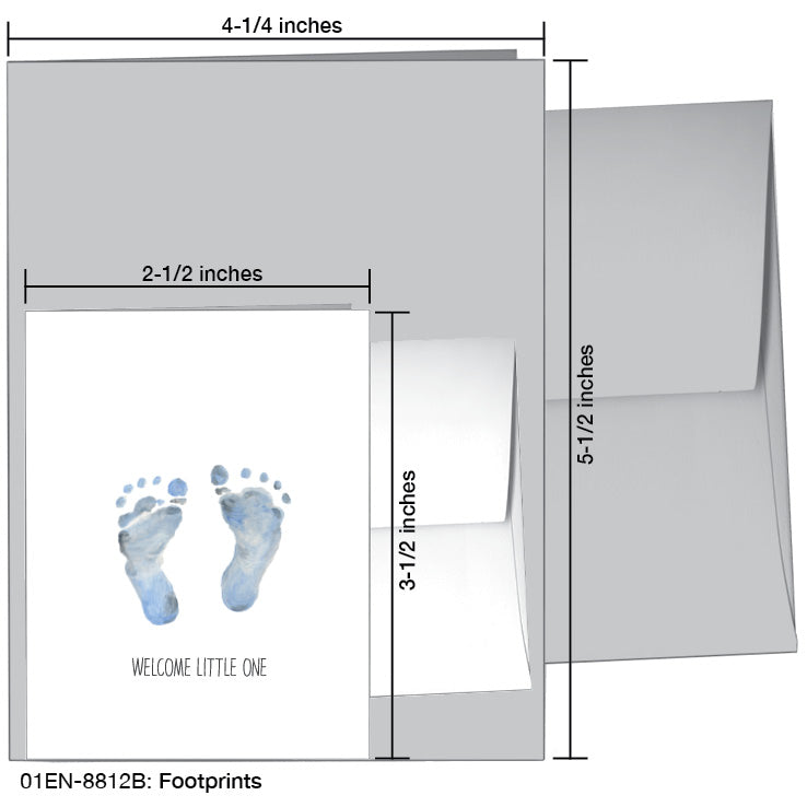 Footprints, Greeting Card (8812B), Enclosure, www.printedcanvas.com
