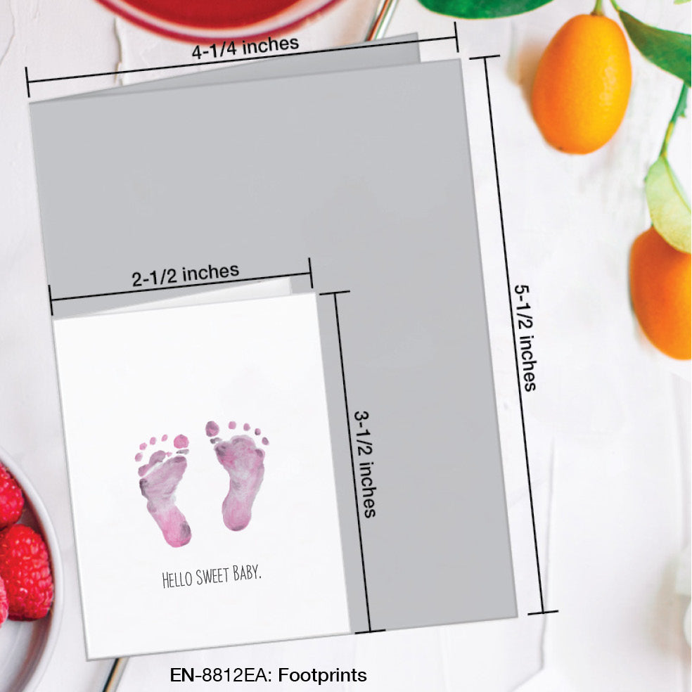 Footprints, Greeting Card (#8812EA), Enclosure, www.printedcanvas.com