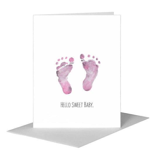 Footprints, Greeting Card (#8812EA) A2 Card Front, www.printedcanvas.com