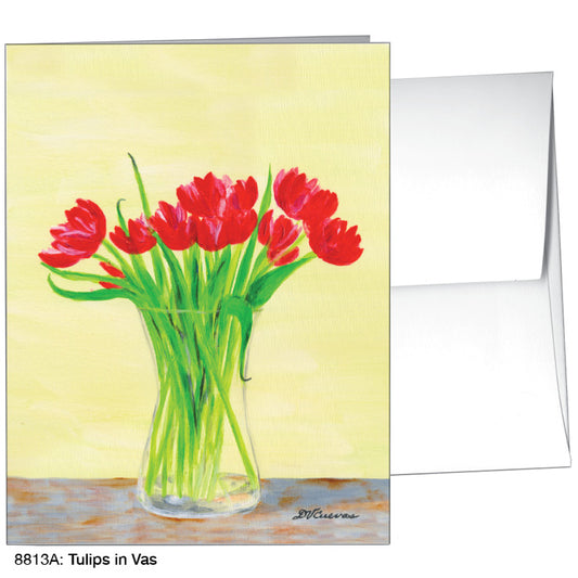 Tulips In Vas, Greeting Card (8813A) - Printed Canvas