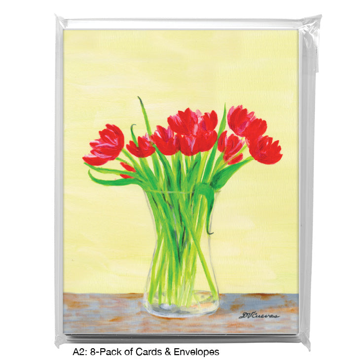 Tulips in Vase, Greeting Card (8813A), A2 Card 8-Pack, www.printedcanvas.com