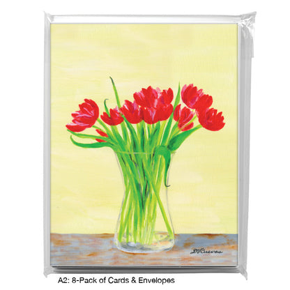 Tulips in Vase, Greeting Card (8813A), A2 Card 8-Pack, www.printedcanvas.com