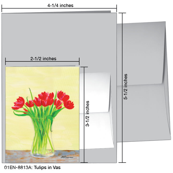 Tulips in Vase, Greeting Card (8813A), Enclosure Card, www.printedcanvas.com