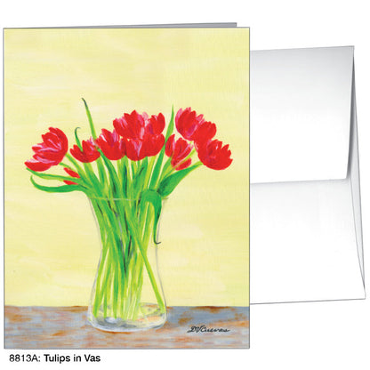 Tulips in Vase, Greeting Card (8813A), A2 Card Front, www.printedcanvas.com