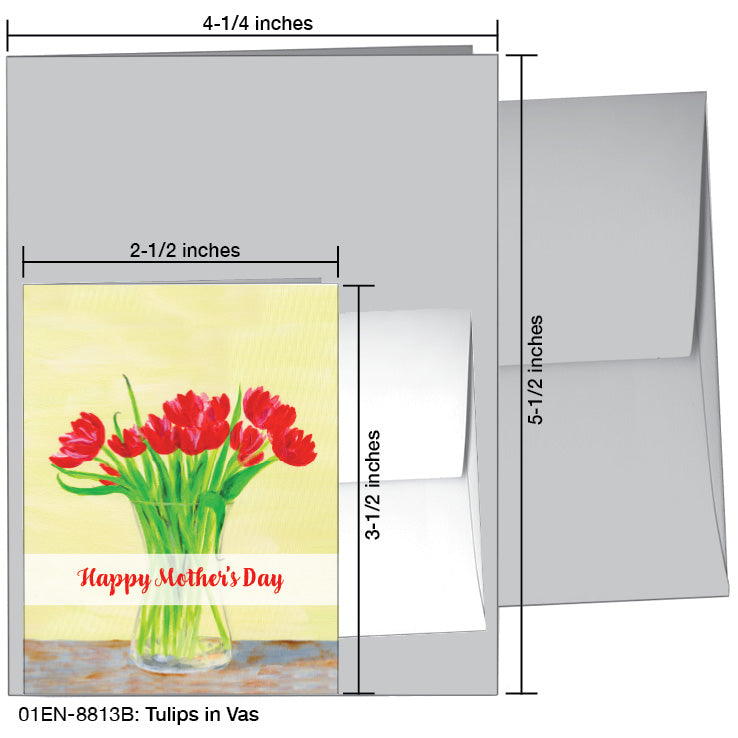 Tulips in Vase, Greeting Card (8813B), Enclosure Card, www.printedcanvas.com