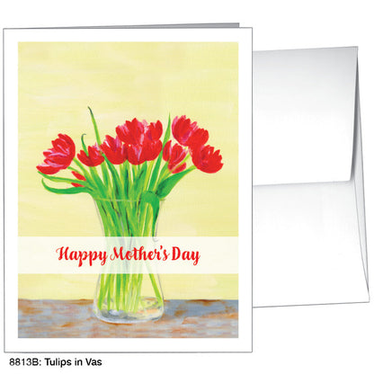 Tulips in Vase, Greeting Card (8813B), A2 Card Front, www.printedcanvas.com