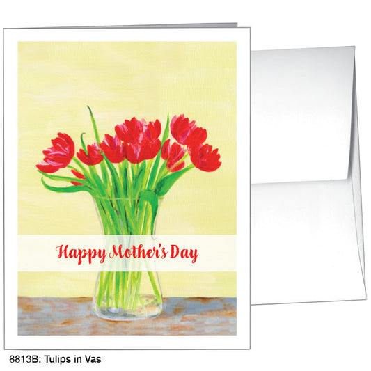 Tulips in Vase, Greeting Card (8813B), A2 Card Front, www.printedcanvas.com
