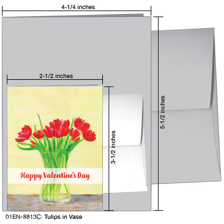 Tulips in Vase, Greeting Card (#8813C)