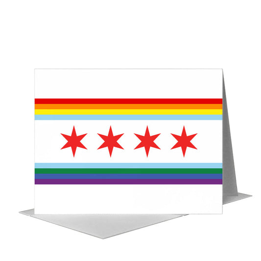 Flag of Chicago Pride, Greeting Card (#8815A) A2 Card Front, www.printedcanvas.com