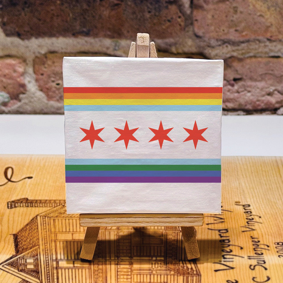 Mini Chicago Flags Flag of Chicago Pride, Mini Artwork (MA-8815B), Front, www ...
