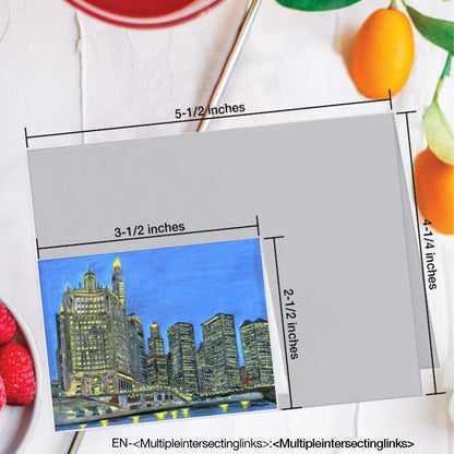 Riverwalk, Chicago, Greeting Card (#8817A), Enclosure Card, www.printedcanvas.com