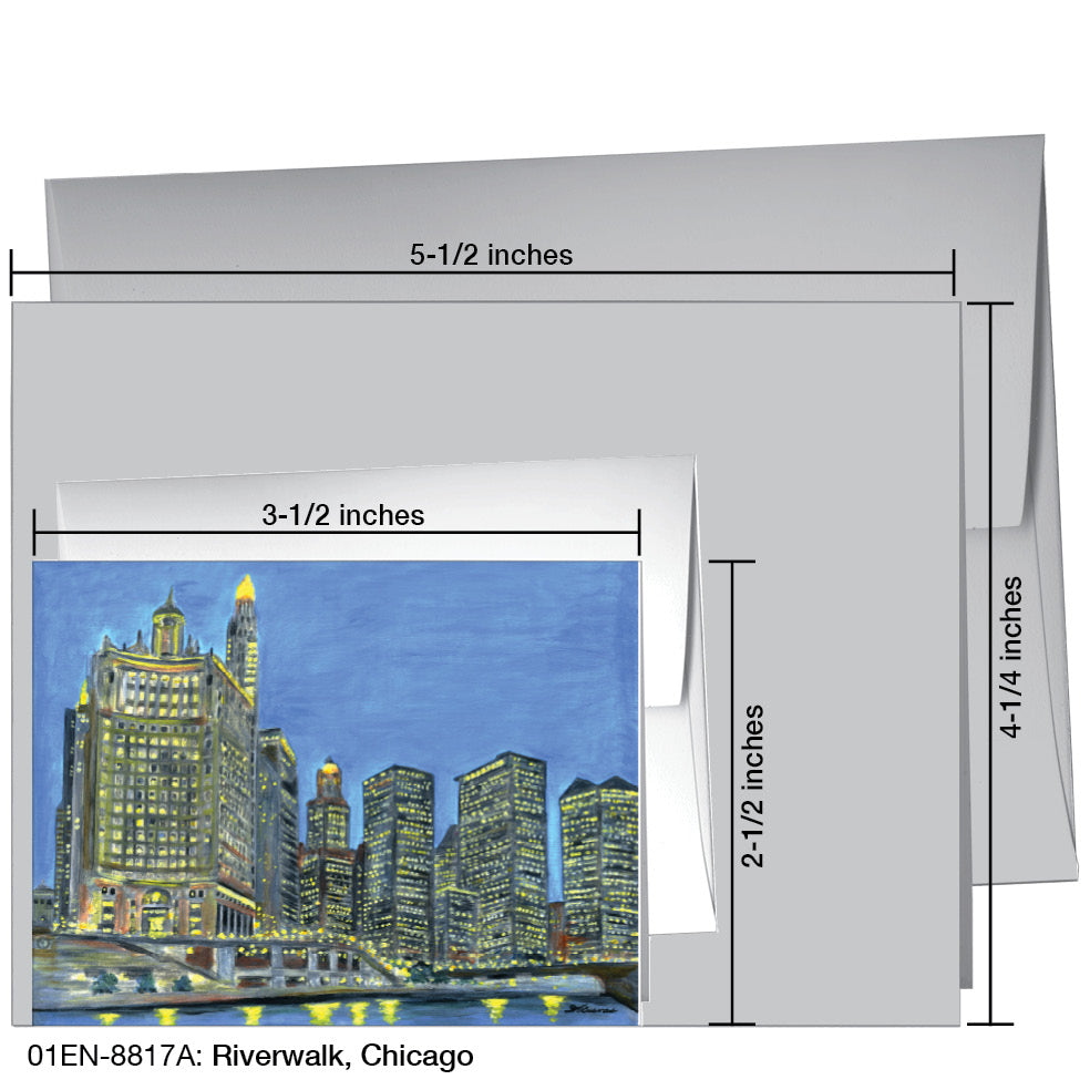 Riverwalk, Chicago, Greeting Card (#8817A)