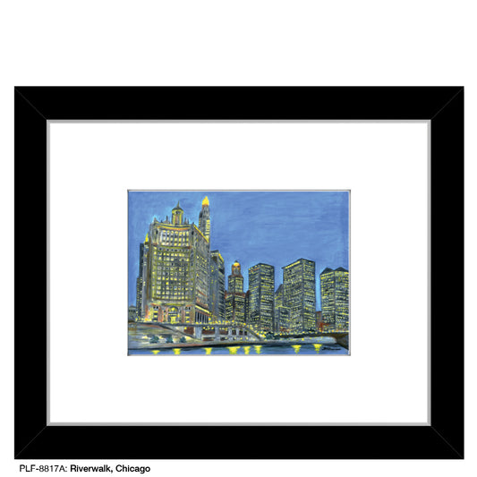 Riverwalk, Chicago, Print (#8817A), Print Matted, www.printedcanvas.com
