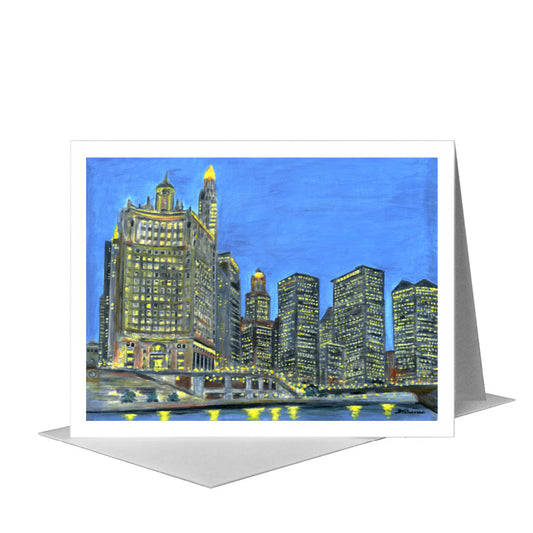 Riverwalk, Chicago, Greeting Card (#8817A) A2 Card Front, www.printedcanvas.com