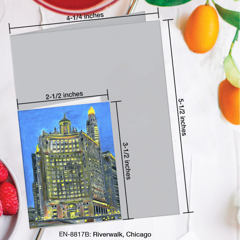 Riverwalk, Chicago, Greeting Card (#8817B), Enclosure Card, www.printedcanvas.com
