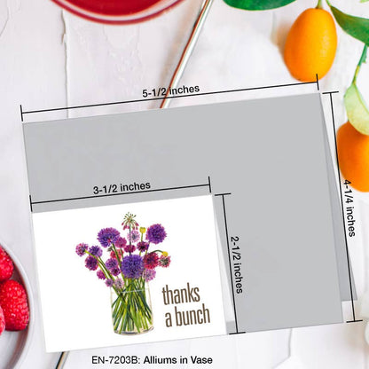 Alliums in Vase, Greeting Card (7203B), Enclosure Card, www.printedcanvas.com