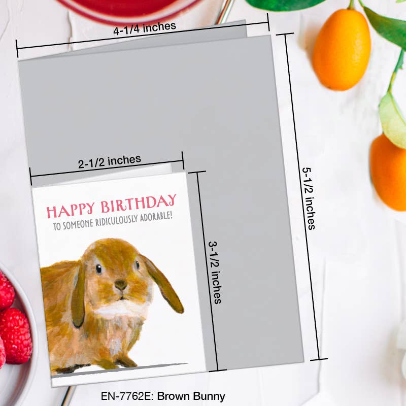 Brown Bunny, Greeting Card (7762E), Enclosure, www.printedcanvas.com