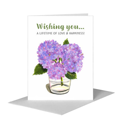 Hydrangeas in Glass, Greeting Card (#7307D), A2 Card Front, www.printedcanvas.com