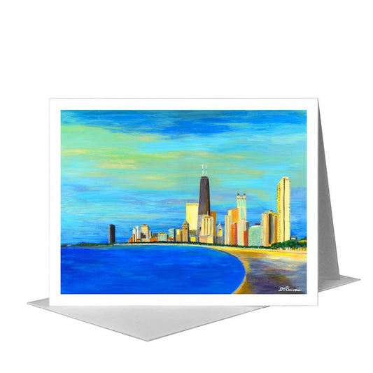 Lake Shore Curve, Chicago, Greeting Card (#7949A) A2 Card Front, www.printedcanvas.com
