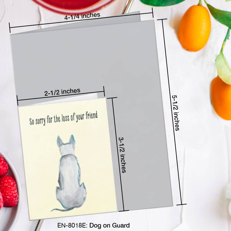 Dog on Guard, Greeting Card (8018E), Enclosure, www.printedcanvas.com