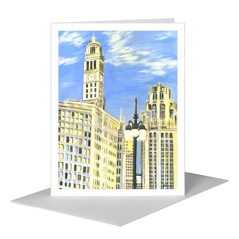 Wrigley & Tribune, Chicago, Greeting Card (#7508A), A2 Card Front, www.printedcanvas.com