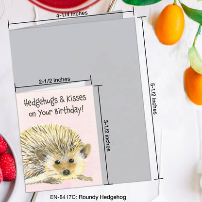 Roundy Hedgehog, Greeting Card (8417C), Enclosure, www.printedcanvas.com