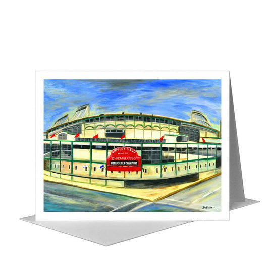 Wrigley Field, Chicago, Greeting Card (#7418E) A2 Card Front, www.printedcanvas.com