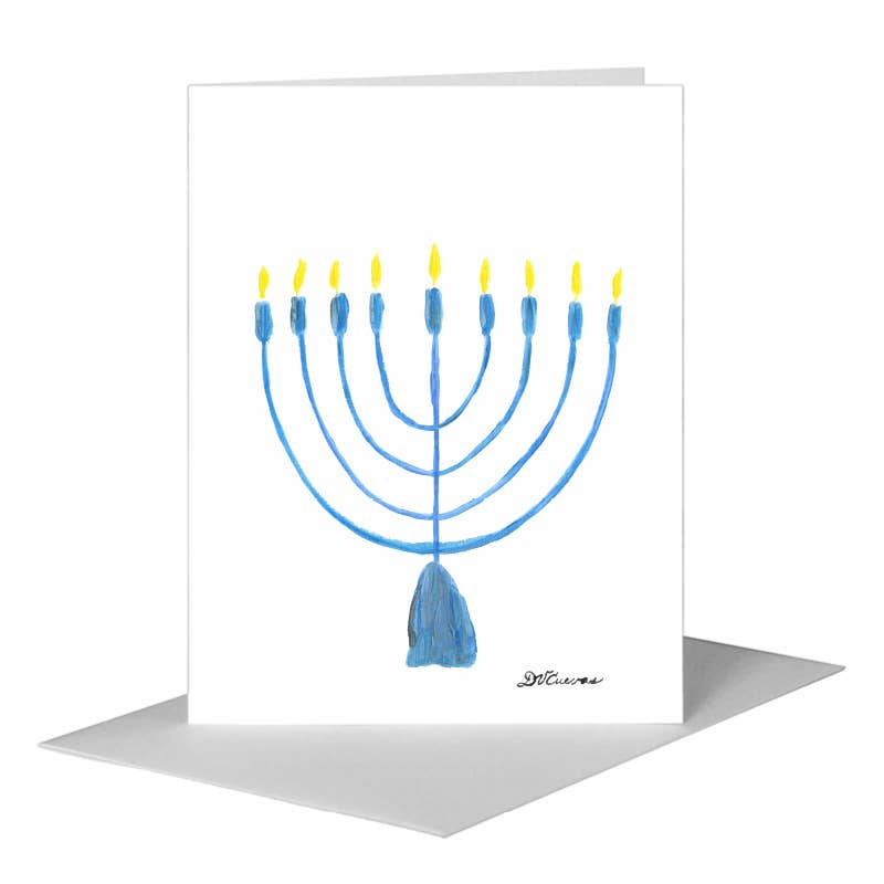 Menorah, Greeting Card (#8562A), A2 Card Front, www.printedcanvas.com